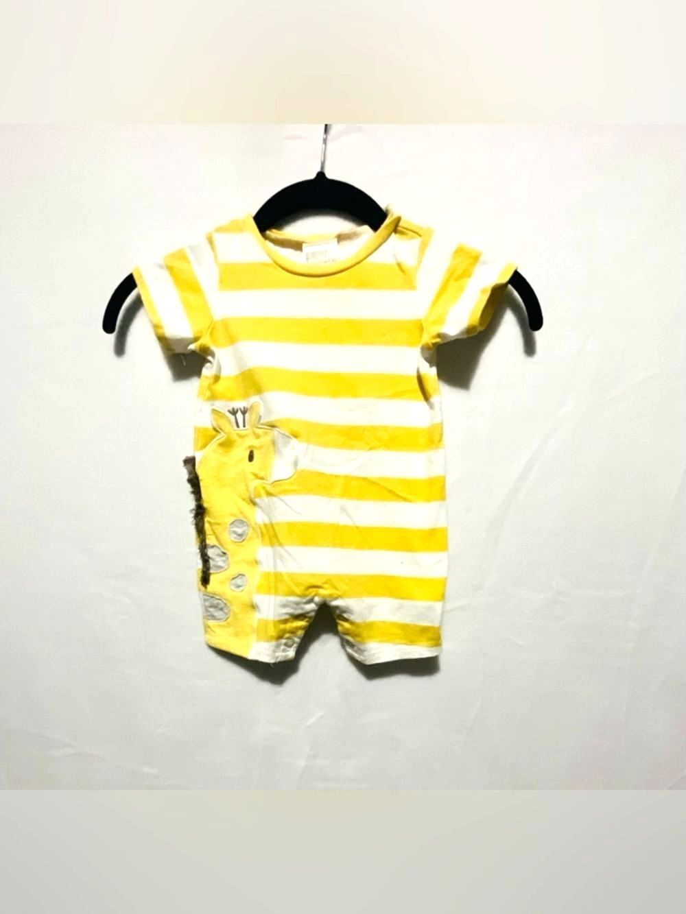 First Impressions Baby Boy Giraffe Striped Romper One-Piece Yellow White 3-6M